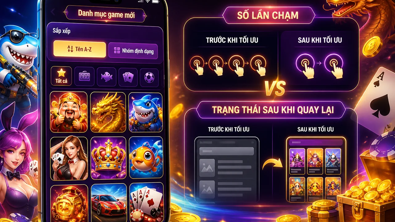 Khám phá định dạng mới dễ hơn: cách sắp xếp danh mục game mới OK9 trên điện thoại