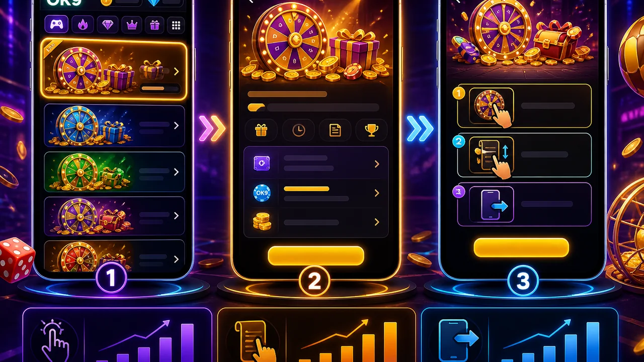 Từ thẻ xem nhanh đến màn hình mở rộng: so sánh cách hiển thị game mới OK9 trên điện thoại