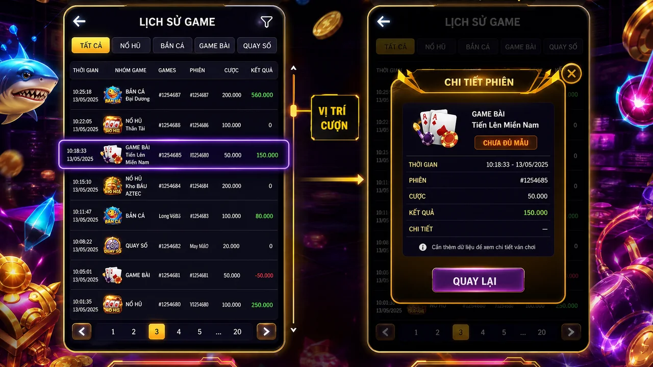 Giữ đúng vị trí khi xem bảng dài: đánh giá cách xem lịch sử game OK9 trên điện thoại