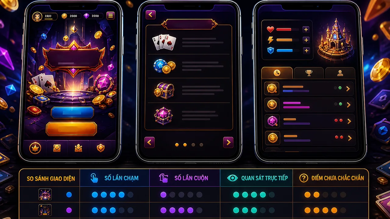 Tìm định dạng game dễ đọc trên điện thoại: so sánh giao diện mới OK9 theo dữ liệu