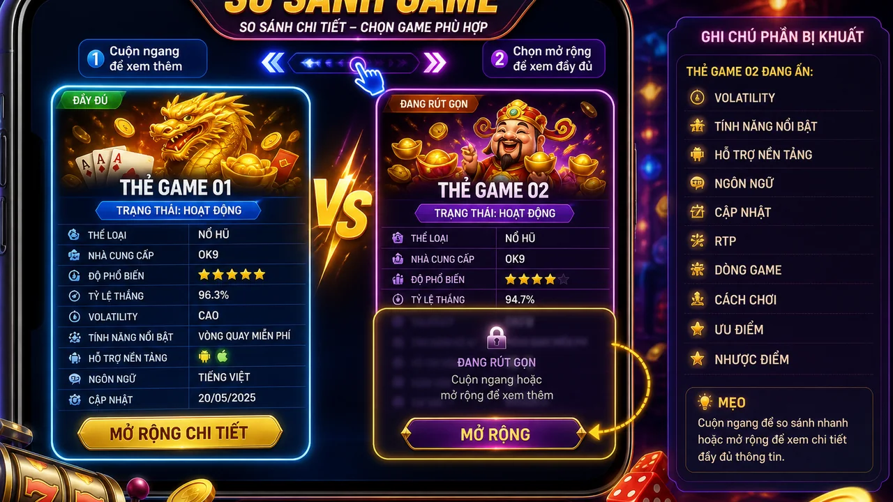 Cách khám phá game mới trên điện thoại: so sánh song song tại OK9
