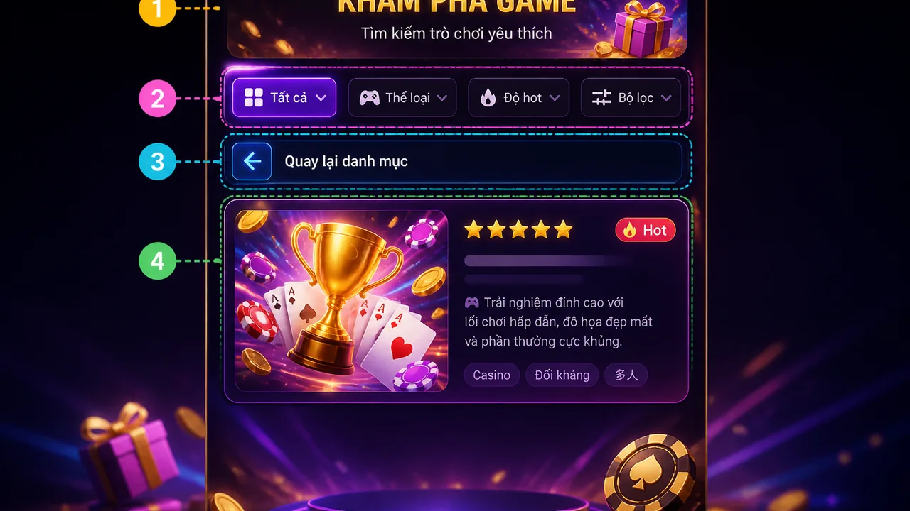 Đọc màn hình ít kết quả khi tìm game mới OK9 trên điện thoại